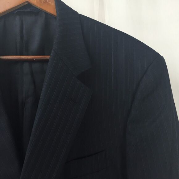 BROOKS BROTHERS MADISON Loro Piana Navy Pinstripe Wool Blazer Coat Jacket Sz 43R